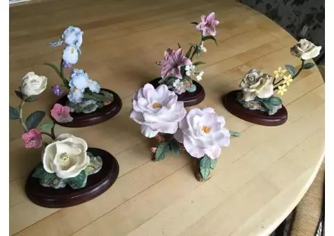 Lenox china flower sculptures