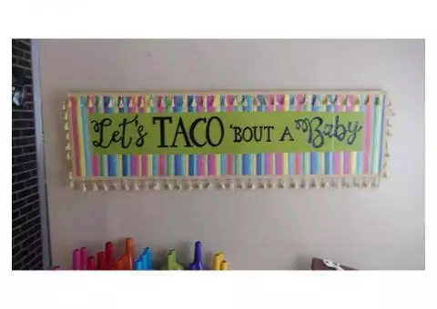 "Let's Taco 'Bout A Baby" Baby Shower Banner/Sign
